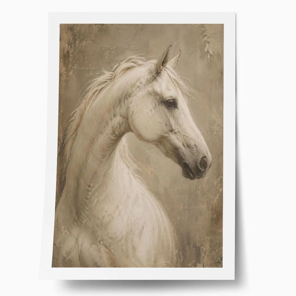 Poster VINTAGE DARK ACADEMIA HORSE 6
