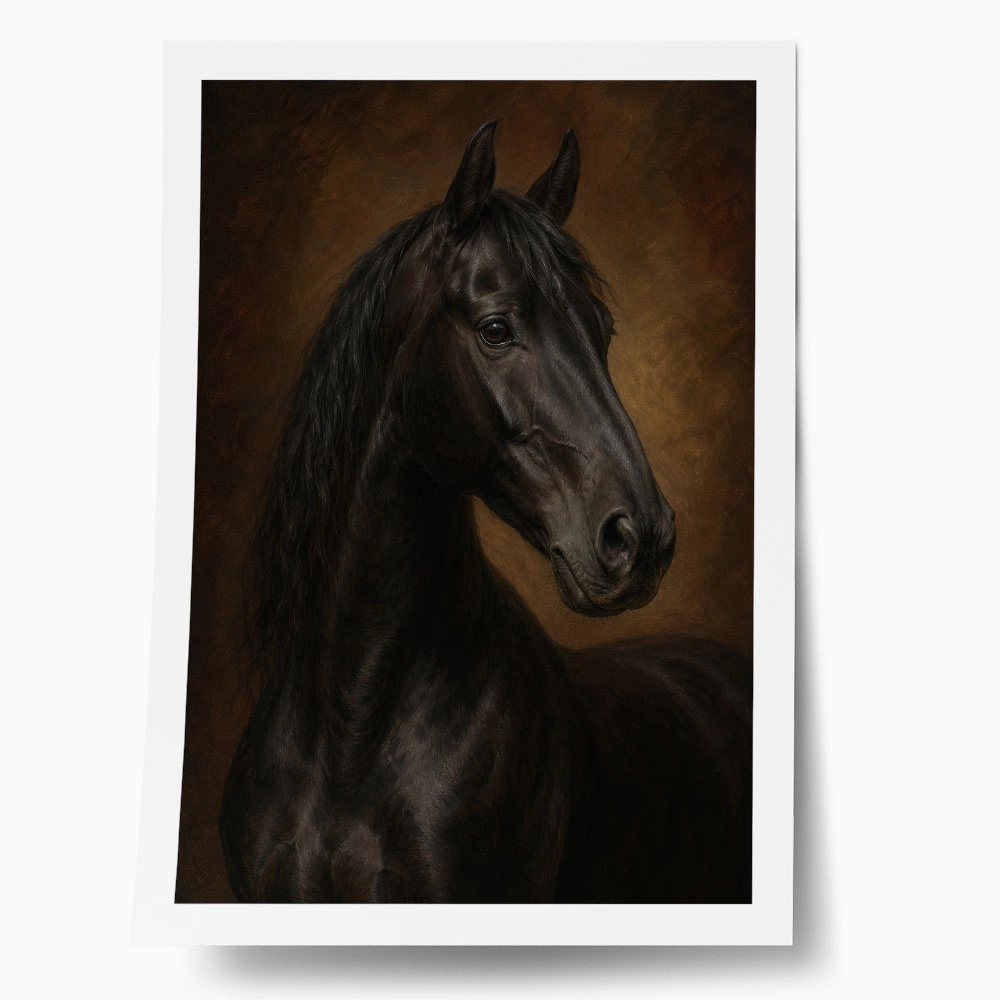 Poster VINTAGE DARK ACADEMIA HORSE 7