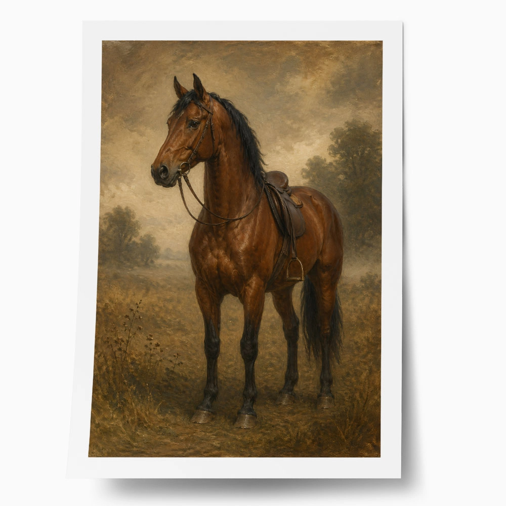 Poster VINTAGE DARK ACADEMIA HORSE 8