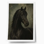 Poster VINTAGE DARK ACADEMIA HORSE 9