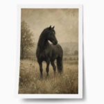 Poster VINTAGE DARK ACADEMIA HORSE