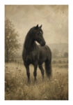 Poster VINTAGE DARK ACADEMIA HORSE