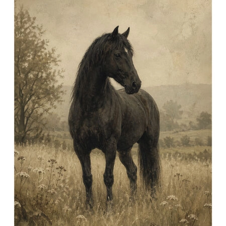 Poster VINTAGE DARK ACADEMIA HORSE -  Sticky 2