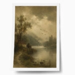 Poster VINTAGE DARK ACADEMIA LAKE PATH