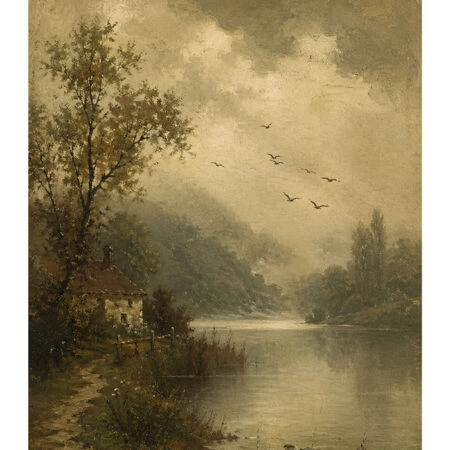 Poster VINTAGE DARK ACADEMIA LAKE PATH -  Sticky 2
