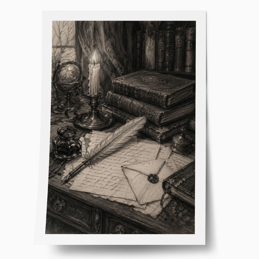 Poster VINTAGE DARK ACADEMIA LETTERS 2