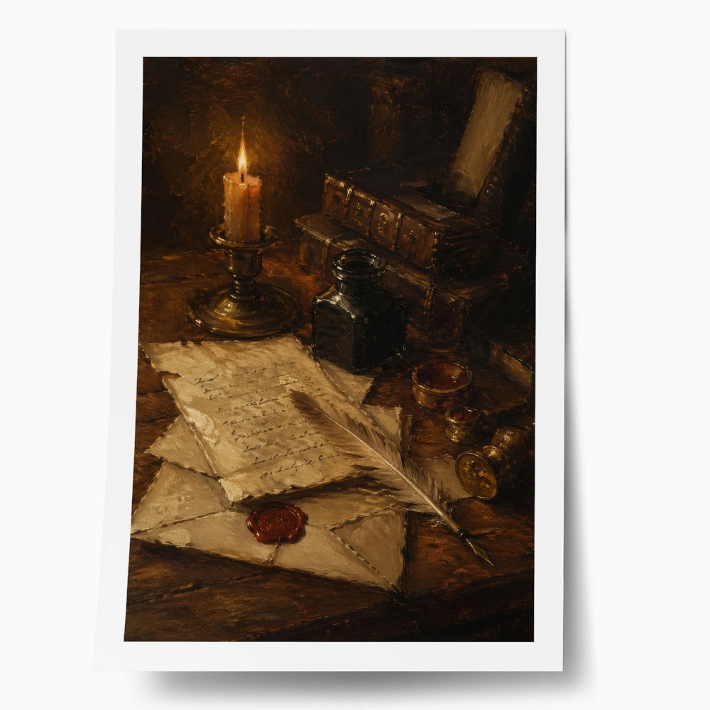 Poster VINTAGE DARK ACADEMIA LETTERS
