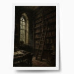 Poster VINTAGE DARK ACADEMIA LIBRARY