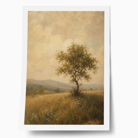 Poster VINTAGE DARK ACADEMIA LONE TREE 2 - 