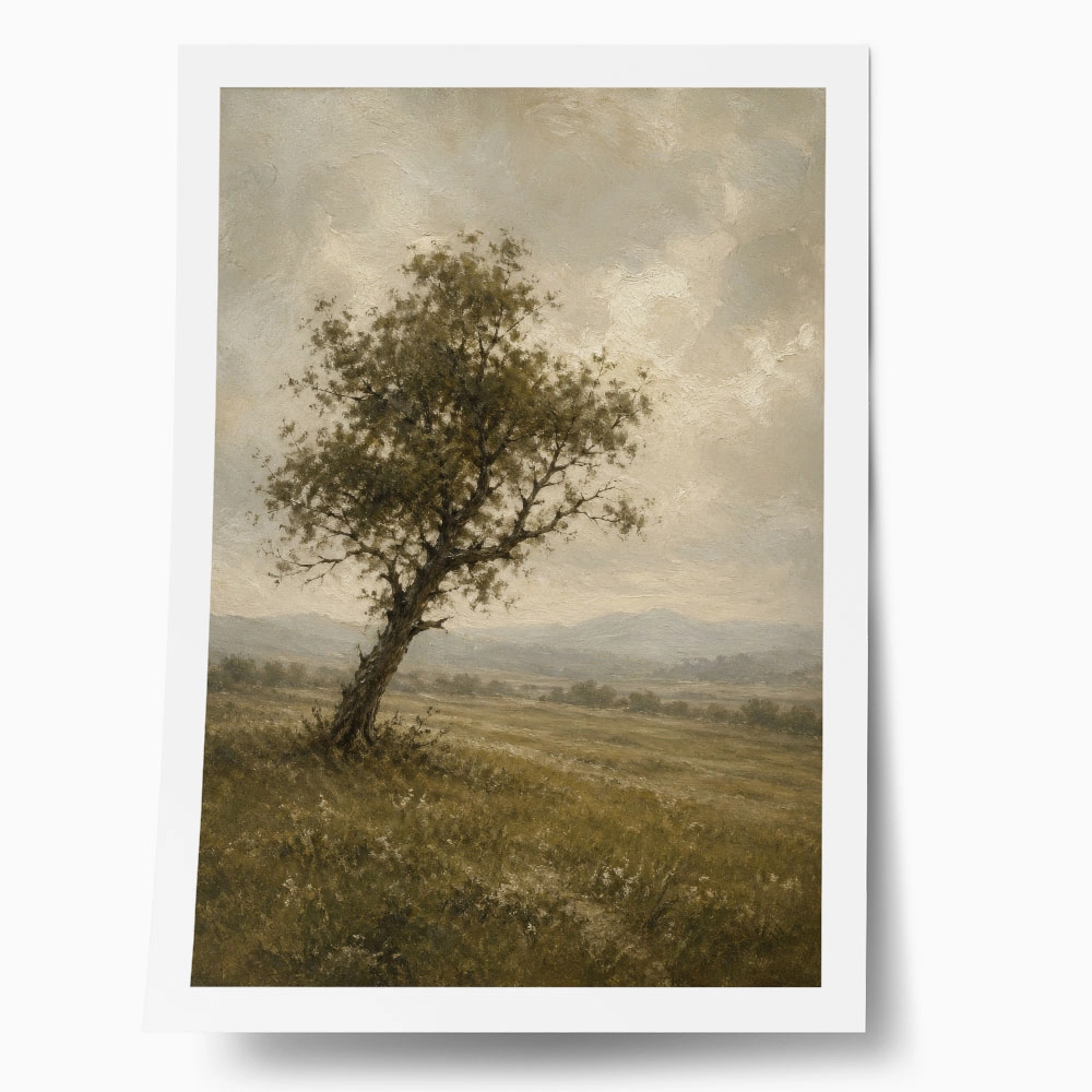 Poster VINTAGE DARK ACADEMIA LONE TREE 3
