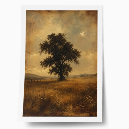 Poster VINTAGE DARK ACADEMIA LONE TREE - 