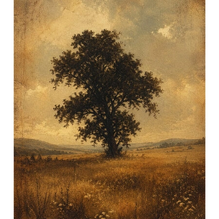 Poster VINTAGE DARK ACADEMIA LONE TREE -  Sticky 2