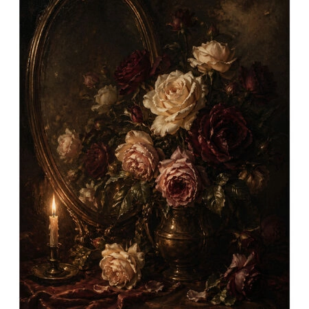 Poster VINTAGE DARK ACADEMIA MIRROR AND ROSES -  Sticky 2