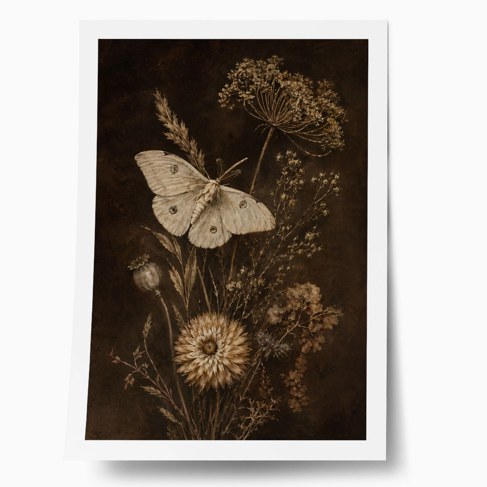 Poster VINTAGE DARK ACADEMIA MOTH
