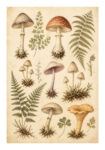 Poster VINTAGE DARK ACADEMIA MUSHROOMS