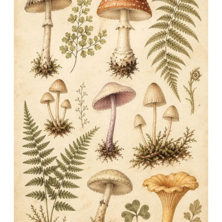 Poster VINTAGE DARK ACADEMIA MUSHROOMS -  Sticky 2