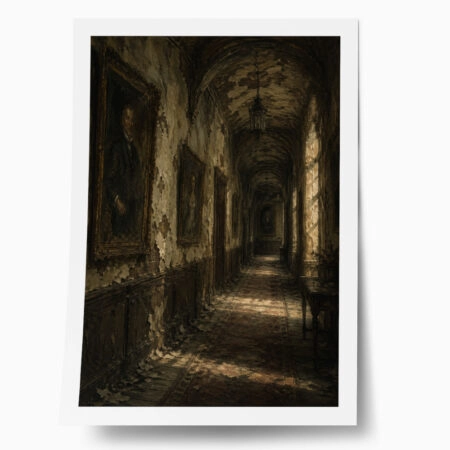 Poster VINTAGE DARK ACADEMIA OLD HALLWAY - 