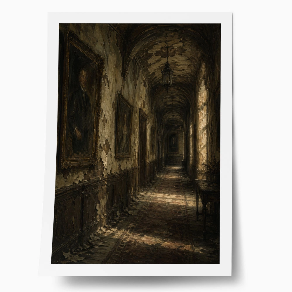 Poster VINTAGE DARK ACADEMIA OLD HALLWAY