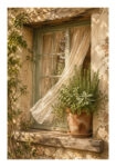 Poster VINTAGE DARK ACADEMIA OPEN WINDOW