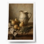 Poster VINTAGE DARK ACADEMIA PITCHER AND PEARS