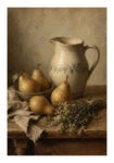 Poster VINTAGE DARK ACADEMIA PITCHER AND PEARS