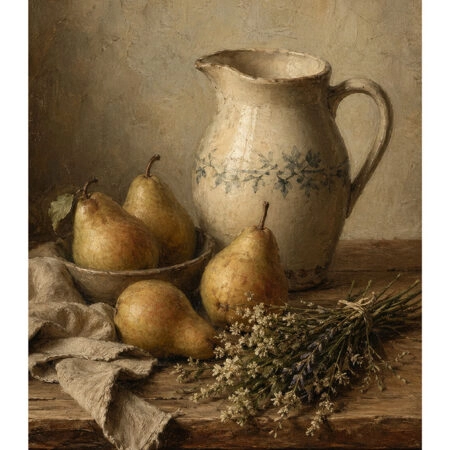Poster VINTAGE DARK ACADEMIA PITCHER AND PEARS -  Sticky 2