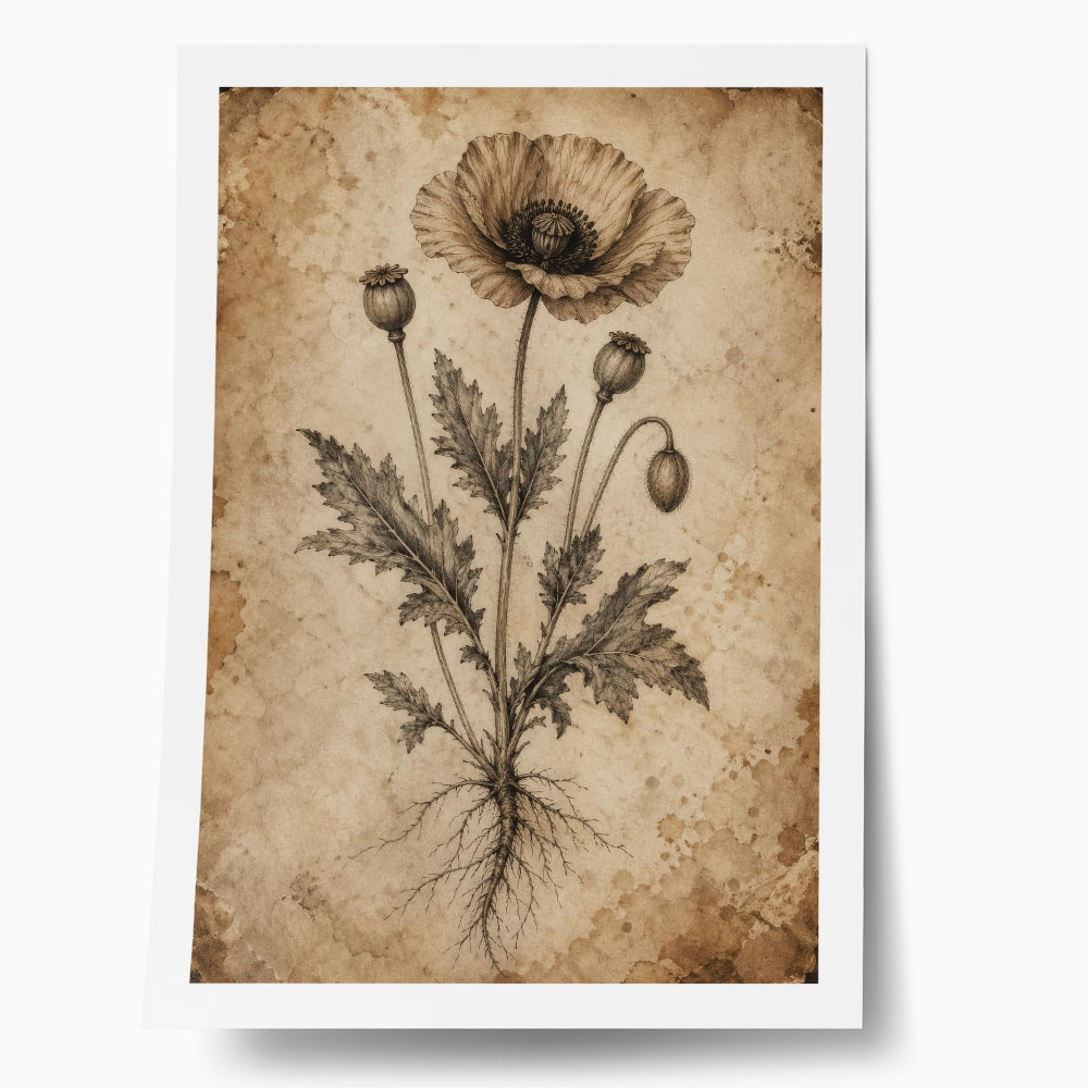 Poster VINTAGE DARK ACADEMIA PLANT 6