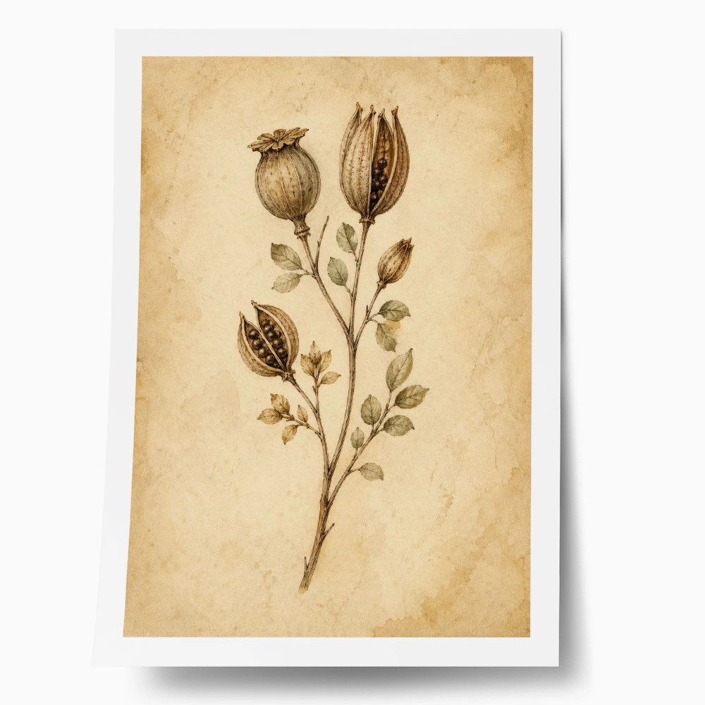 Poster VINTAGE DARK ACADEMIA PLANT 9