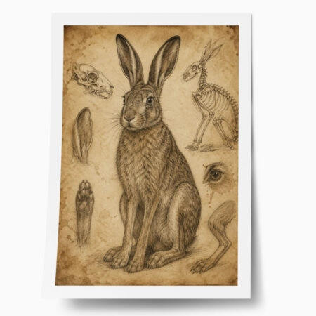 Poster VINTAGE DARK ACADEMIA RABBIT 2 - 