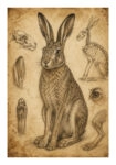 Poster VINTAGE DARK ACADEMIA RABBIT 2