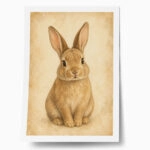 Poster VINTAGE DARK ACADEMIA RABBIT 4