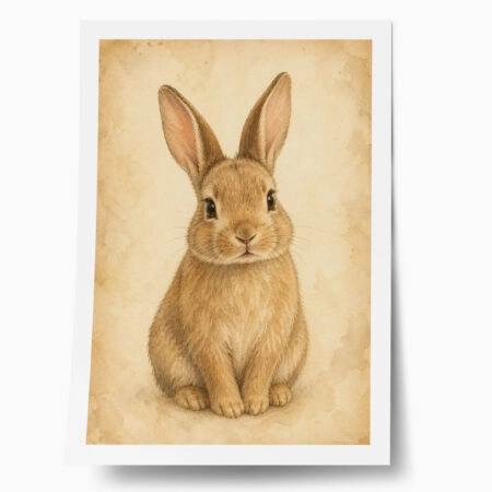 Poster VINTAGE DARK ACADEMIA RABBIT 4 - 