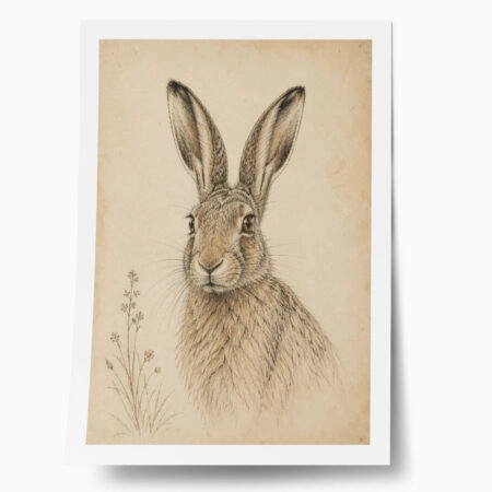 Poster VINTAGE DARK ACADEMIA RABBIT - 