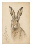Poster VINTAGE DARK ACADEMIA RABBIT