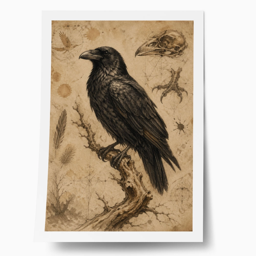 Poster VINTAGE DARK ACADEMIA RAVEN 2