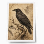 Poster VINTAGE DARK ACADEMIA RAVEN
