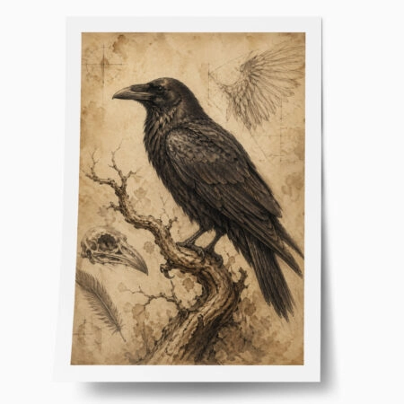 Poster VINTAGE DARK ACADEMIA RAVEN - 