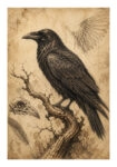 Poster VINTAGE DARK ACADEMIA RAVEN