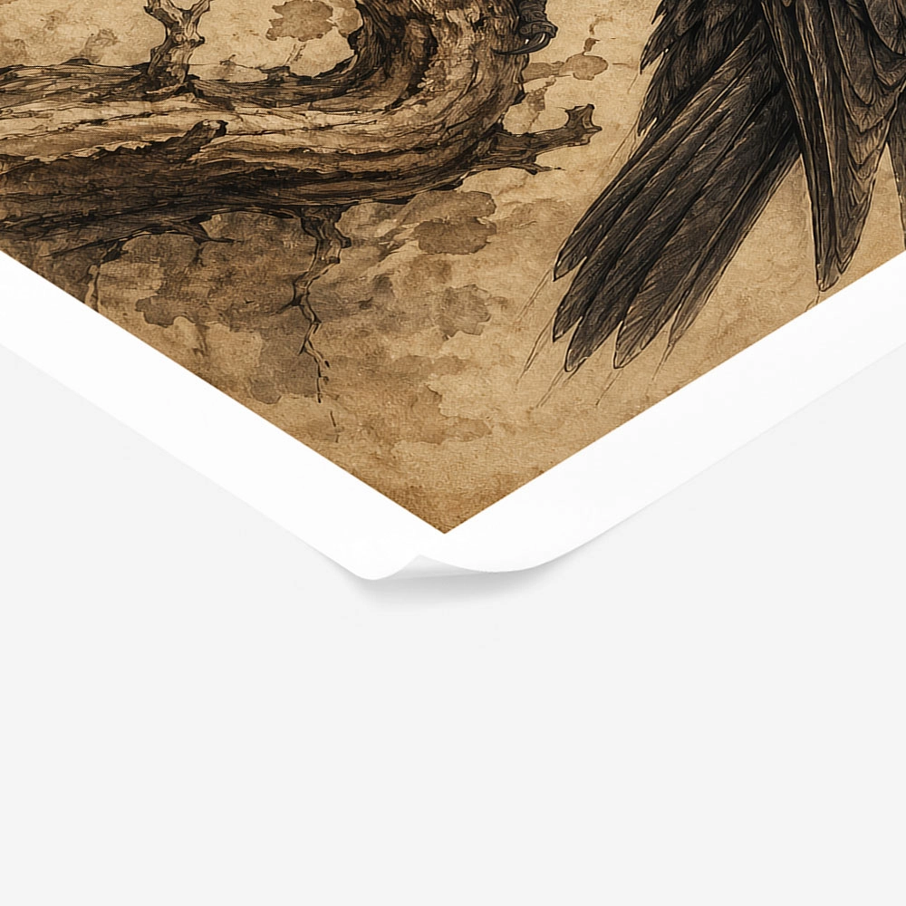 Poster VINTAGE DARK ACADEMIA RAVEN