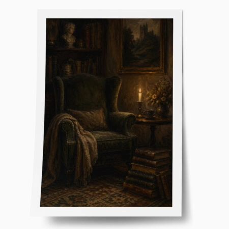 Poster VINTAGE DARK ACADEMIA READING CORNER - 