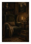 Poster VINTAGE DARK ACADEMIA READING CORNER