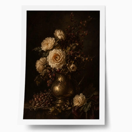 Poster VINTAGE DARK ACADEMIA ROSES VASE 2 - 