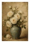 Poster VINTAGE DARK ACADEMIA ROSES VASE 4