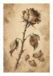 Poster VINTAGE DARK ACADEMIA ROSE