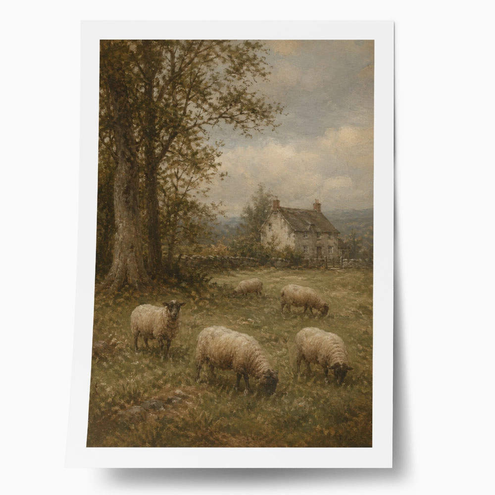 Poster VINTAGE DARK ACADEMIA SHEEP