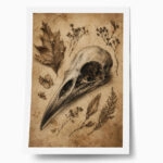 Poster VINTAGE DARK ACADEMIA SKULL 2