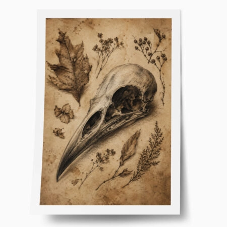 Poster VINTAGE DARK ACADEMIA SKULL 2 - 