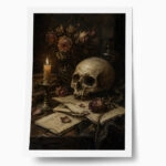 Poster VINTAGE DARK ACADEMIA SKULL 3
