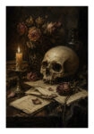 Poster VINTAGE DARK ACADEMIA SKULL 3