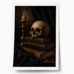 Poster VINTAGE DARK ACADEMIA SKULL 4